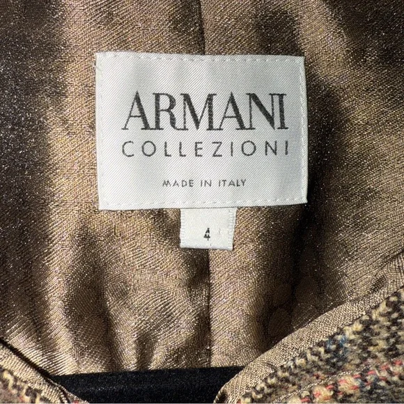 Armani Collezioni - Plaid Virgin Wool Cashmere Blend Jacket Blazer - Size 4 -EUC - Picture 2 of 15
